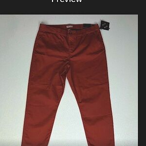 Ava & Viv Women's Plus Size Slim Fit Chino Pants Aubusson Rust 20W